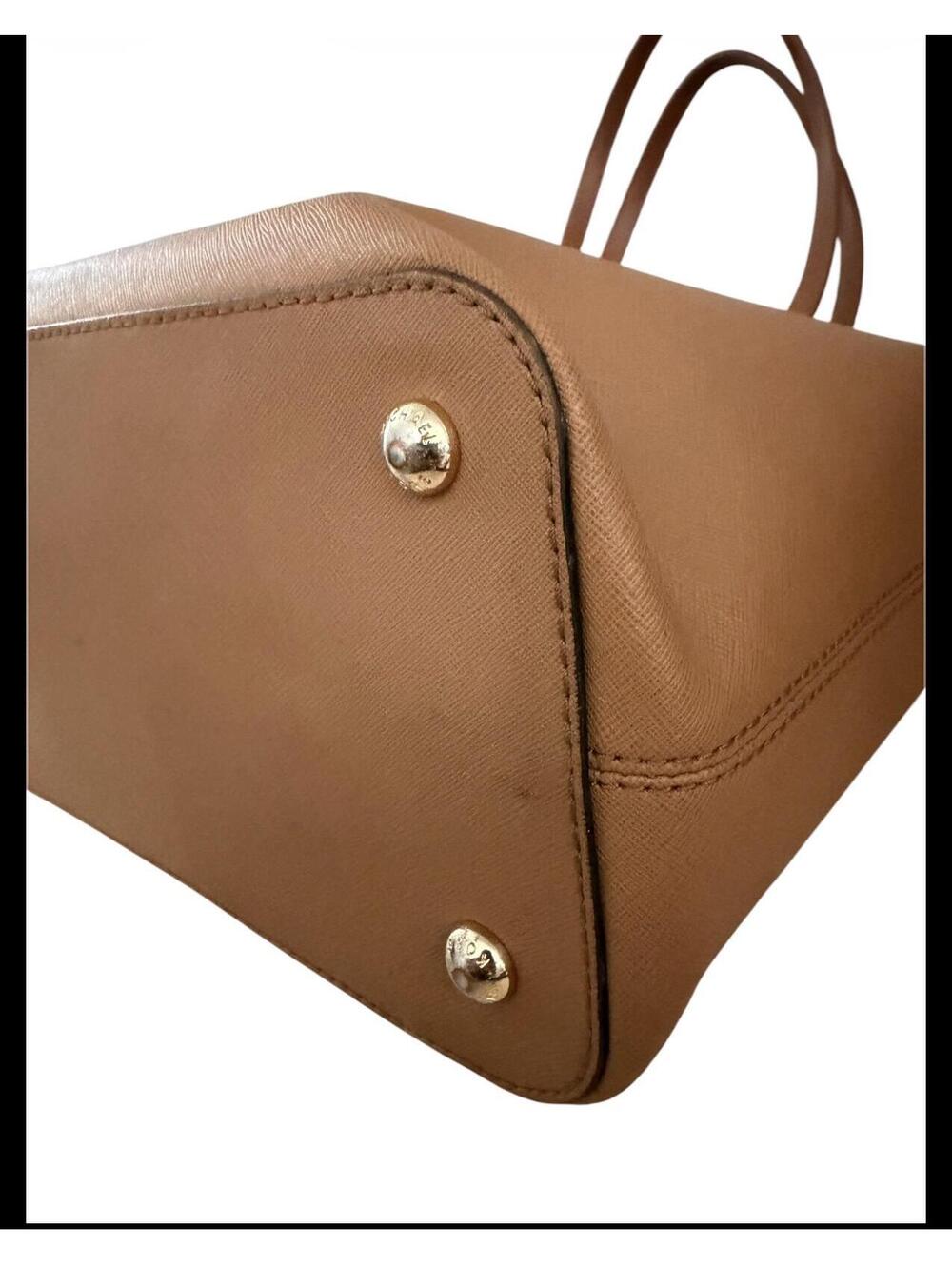 Michael Kors Jet Set Travel Pocket Tote Saffiano Leather Brown Acorn - Picture 5 of 9